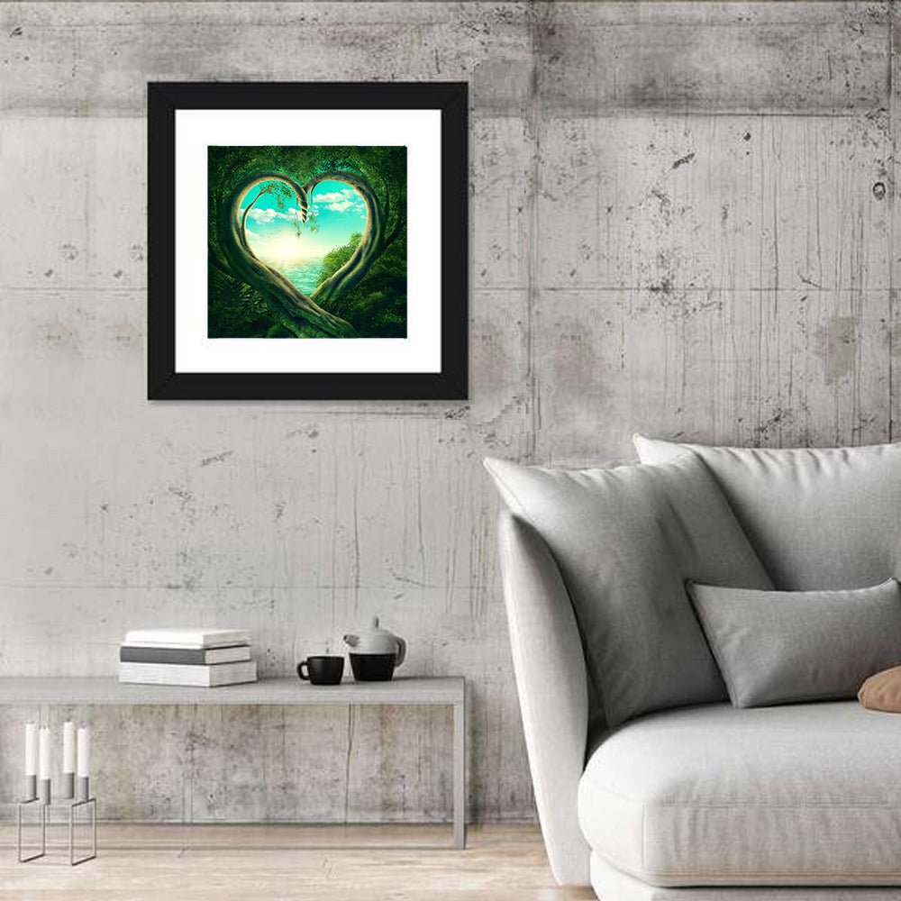 Two Trees Forming a Heart Wall Art