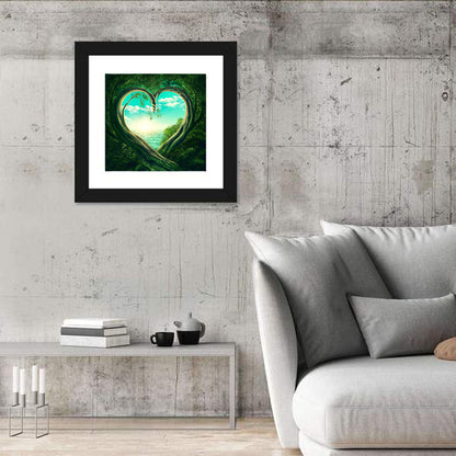 Two Trees Forming a Heart Wall Art