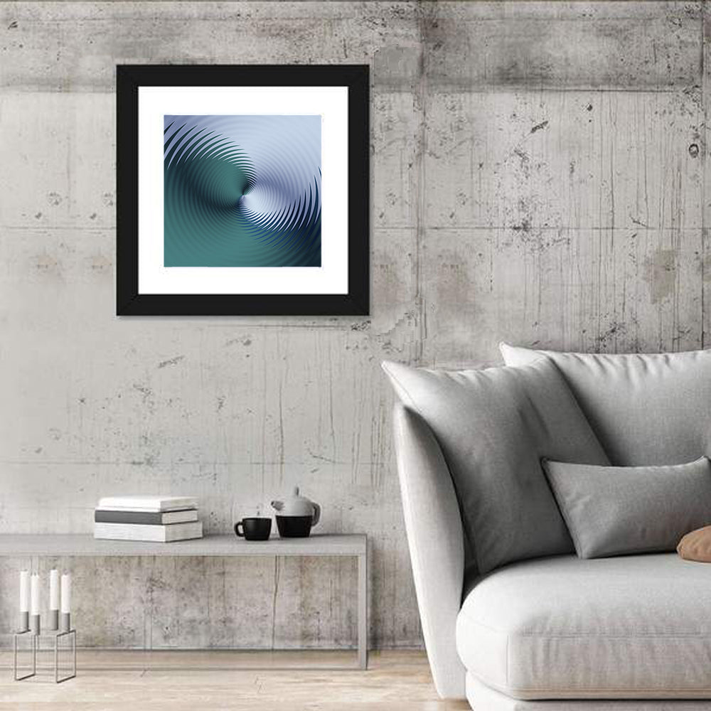 Hypnotic Floral Vortex Wall Art in a room, square
