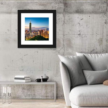 Taipei Skyline at Dusk Wall Art