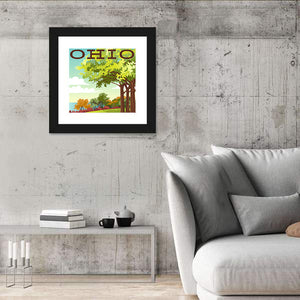 Retro Travel Poster Ohio Wall Art