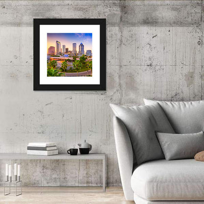 Tampa Downtown Skyline at Sunset Wall Art