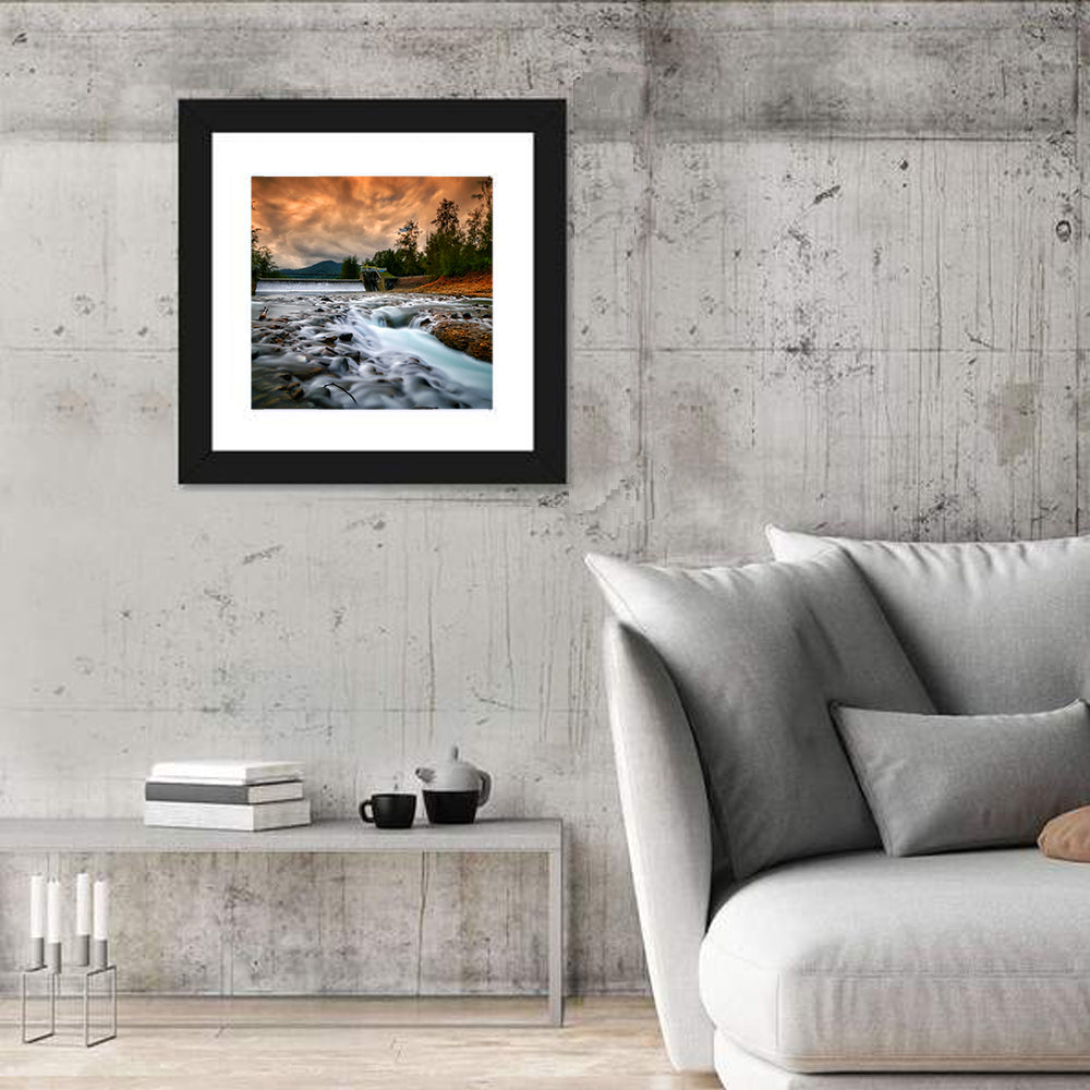 Mentawa Dam at Dusk Wall Art