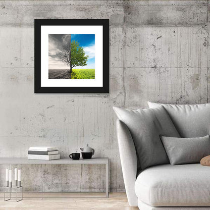 Split Tree in Field Wall Art