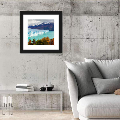 Perito Moreno Glacier with Autumn Foliage Wall Art