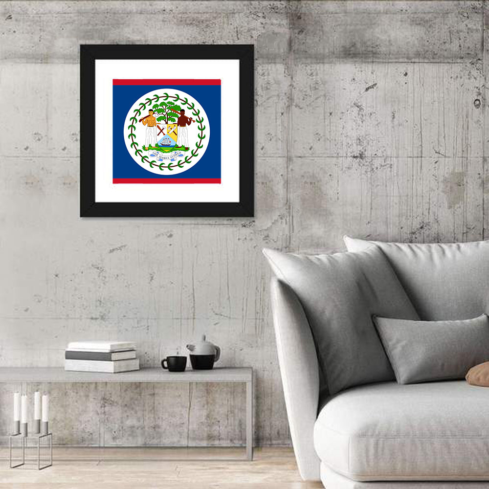 Belize National Flag Emblem Wall Art