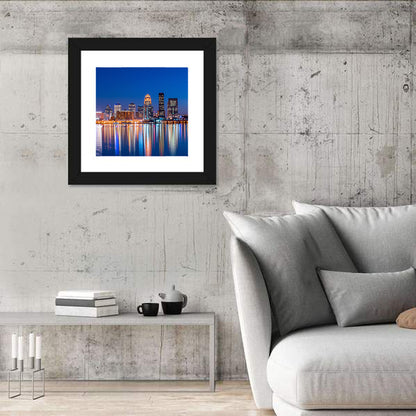 Downtown Louisville Skyline at Night Wall Art