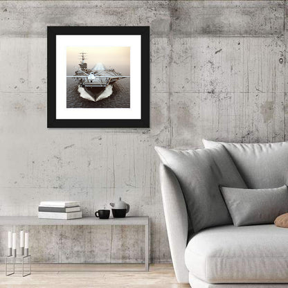 Drone Over Aircraft Carrier Wall Art