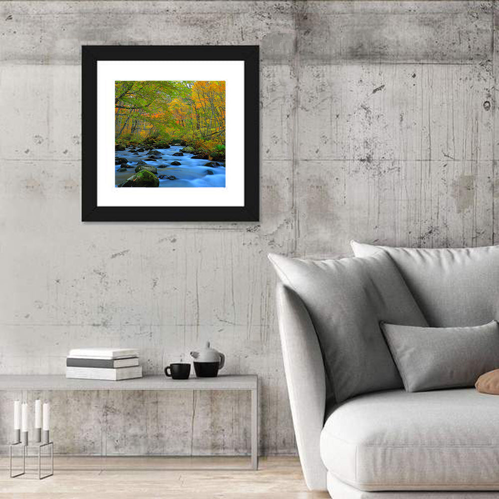 Stream Oirase Gorge In Autumn Wall Art