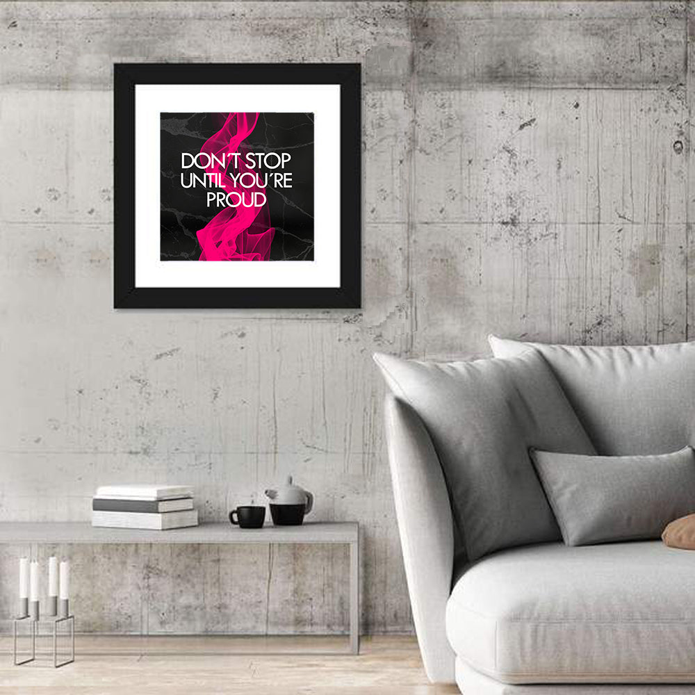 Fitness Quote on Black Marble Wall Art