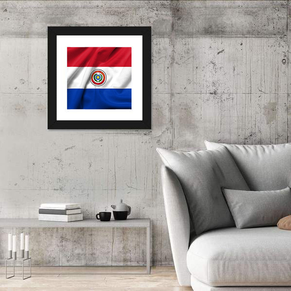 Paraguay Flag with Emblem Wall Art