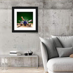 Blue Bowling Ball Hitting Pins Wall Art