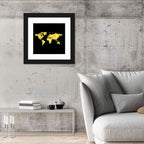 Metallic Gold World Map Wall Art