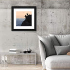 Sunset Mountaineering Silhouette Wall Art
