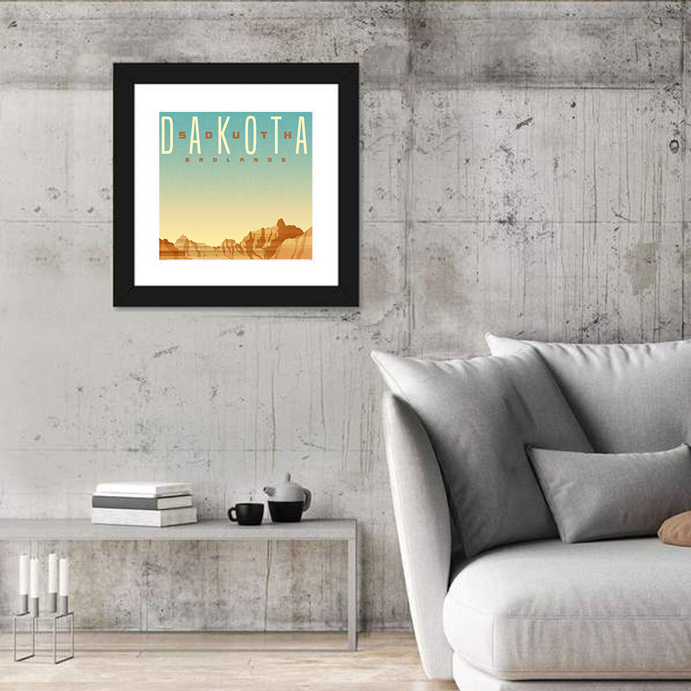 South Dakota Badlands Travel Sticker Wall Art