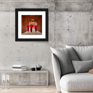 Novice Monk Walking Together Wall Art