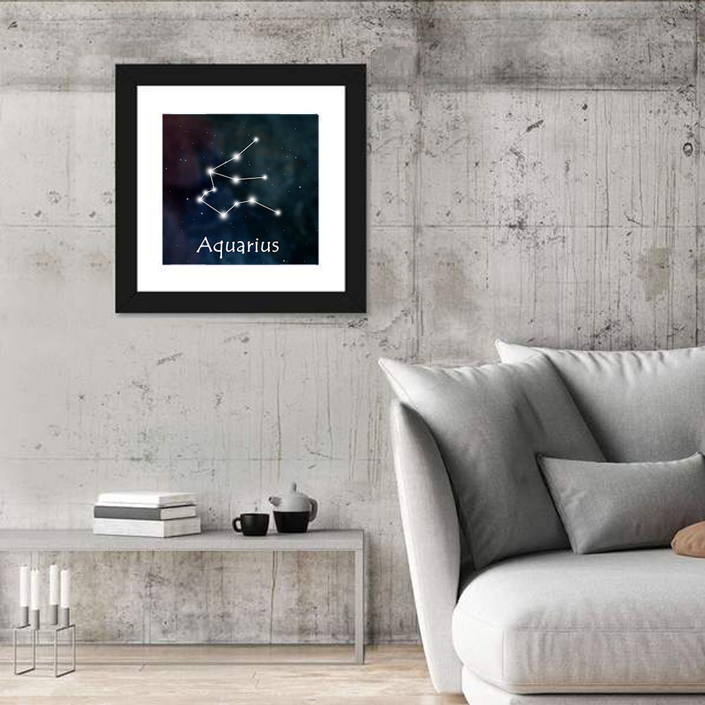 Aquarius Constellation Star Map Wall Art