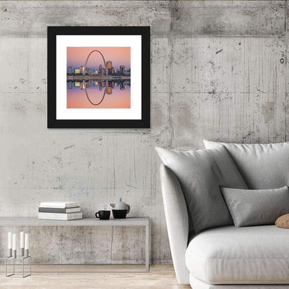St Louis Skyline Along Mississippi River Wall Art