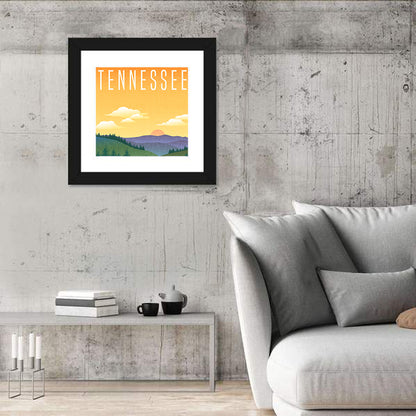 Tennessee Sunset Travel Illustration Wall Art