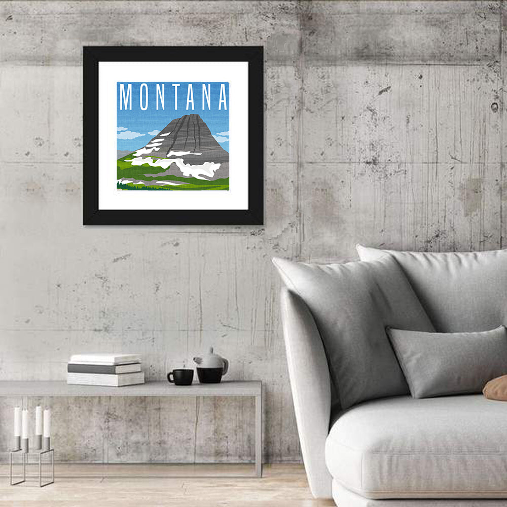 Montana Mountain Wall Art in a room, square
