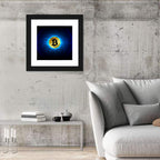 Golden Bitcoin Globe Wall Art