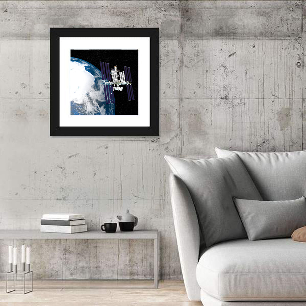 Iss Over Antarctica Wall Art
