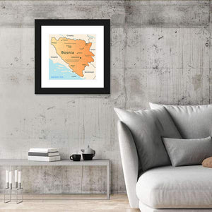 Bosnia Map Wall Art