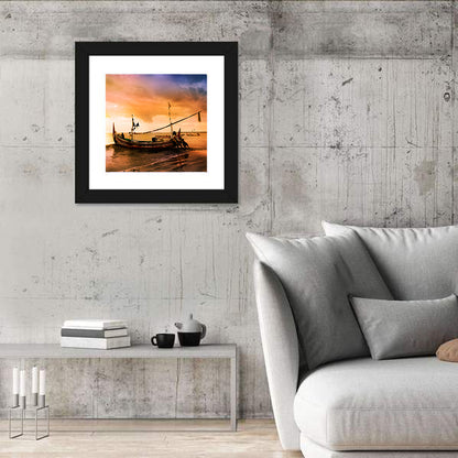 Fishing Boat on Bali Beach Wall Art