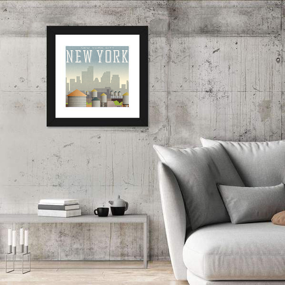 New York Rooftop Skyline Wall Art