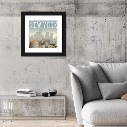 New York Rooftop Skyline Wall Art