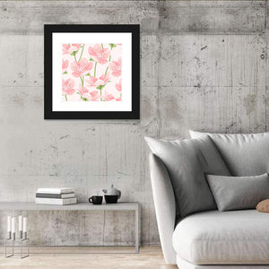 Pink Sakura Magnolia Pattern Wall Art