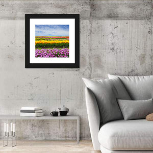 Tulips Row On Field Wall Art