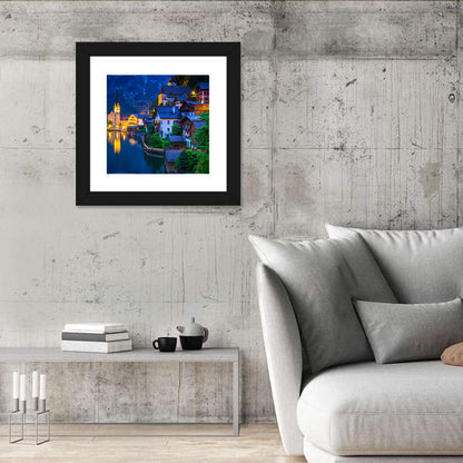 Hallstatt Lakeside at Dusk Wall Art