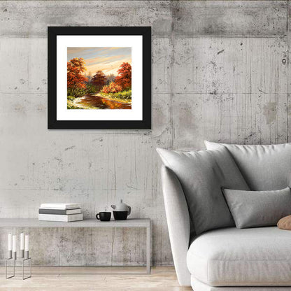 Winding Autumn River Wall Art