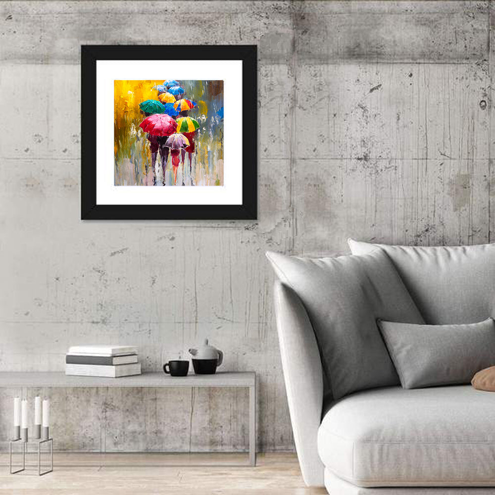 Rain Soaked Cityscape Oil Painting Wall Art
