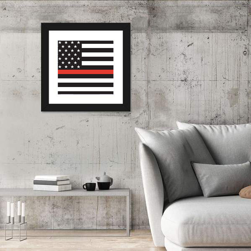 American Flag Minimalist Design Wall Art