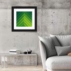 Green Chevron Geometric Abstract Wall Art