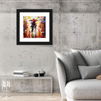 Couple Under Red Umbrella Wall Art