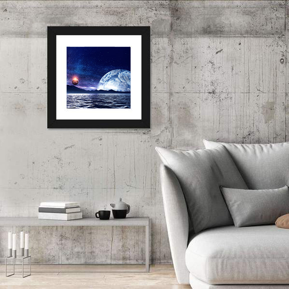 Hidden Moon Over Alien Sea Wall Art