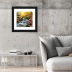 Backlit Autumn Forest Stream Wall Art