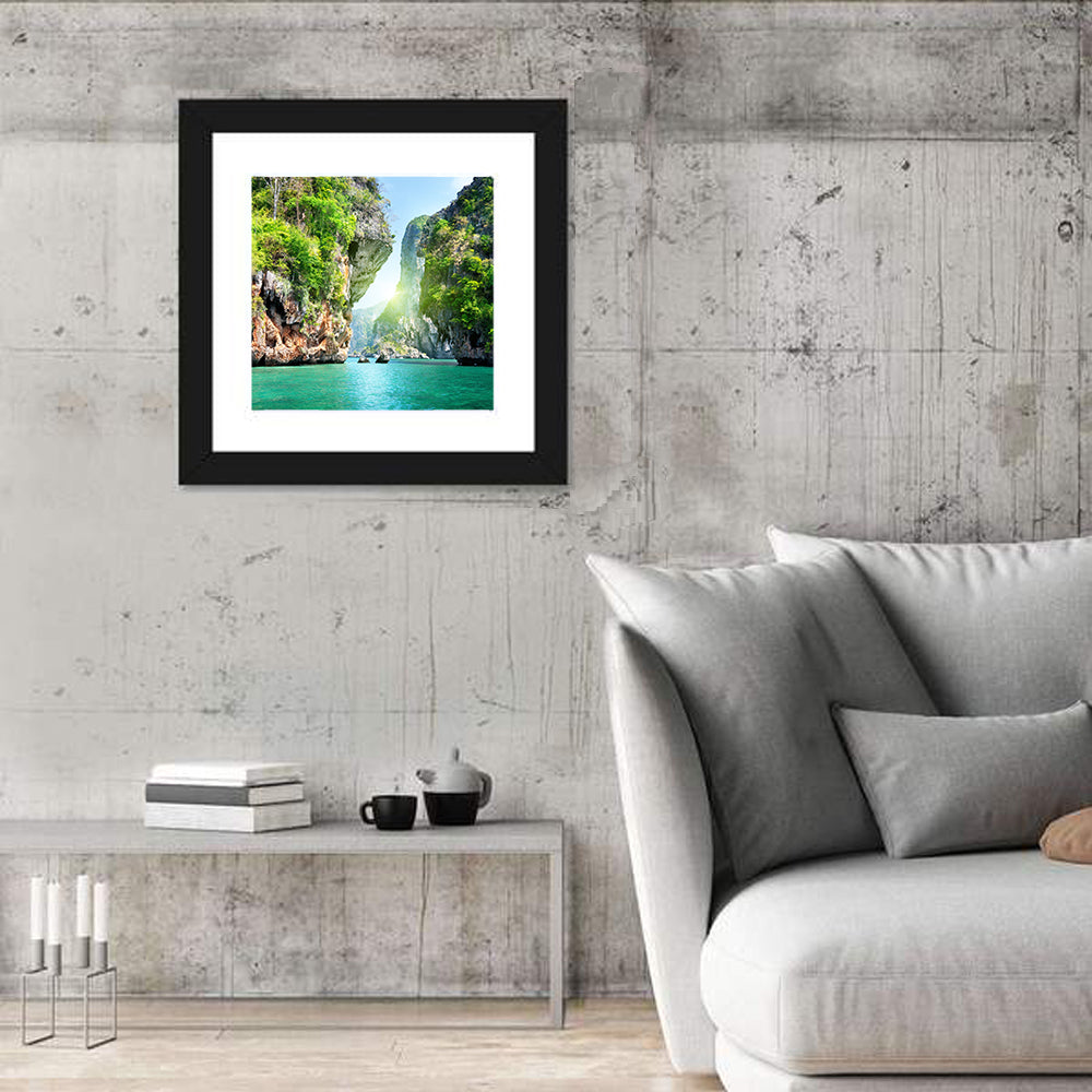 Krabi Cliffs and Teal Sea Wall Art