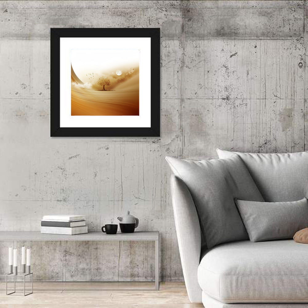 Moonlit Desert Tree Wall Art