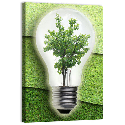 Light Bulb Tree Earth Concept Wall Art
