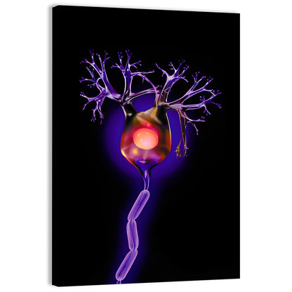 Microscopic Human Neuron Illustration Wall Art
