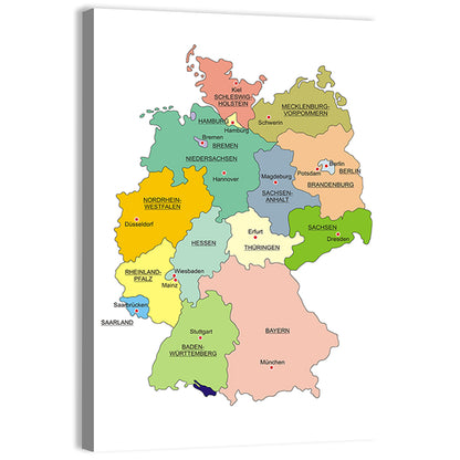 Germany Map Infographic Wall Art