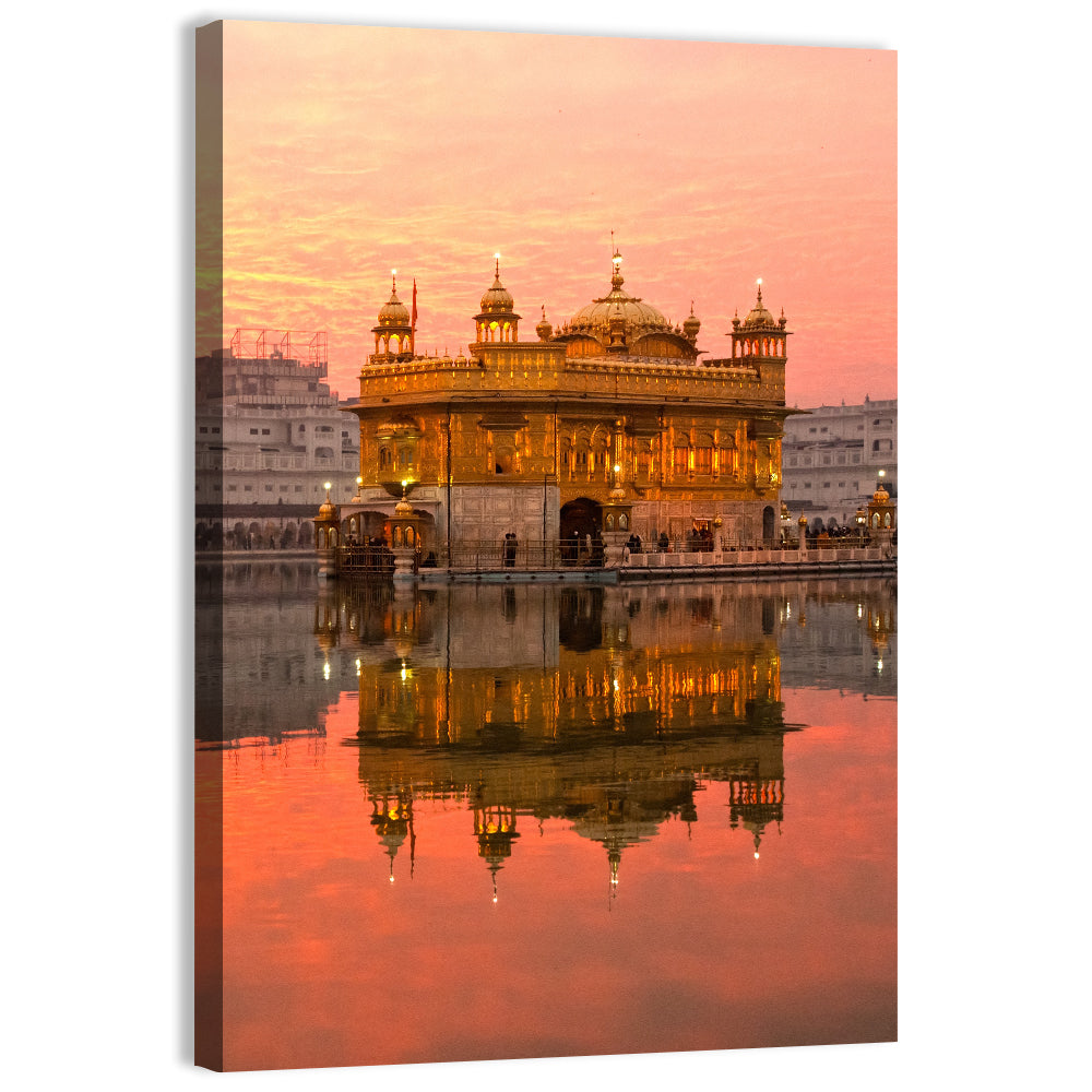 Golden Temple at Sunset Wall Art