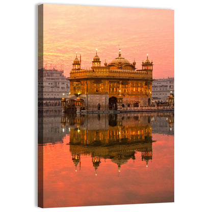 Golden Temple at Sunset Wall Art