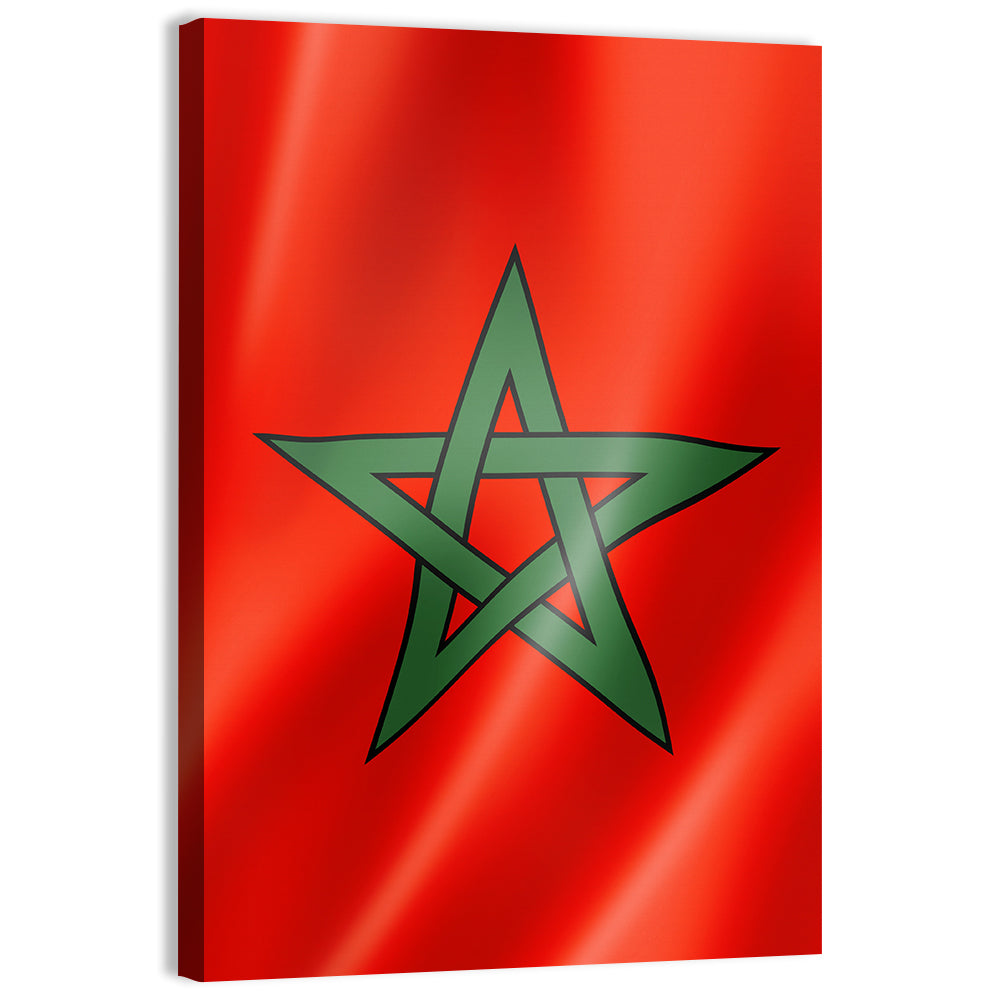 Morocco Flag with Five-pointed Star Wall Art