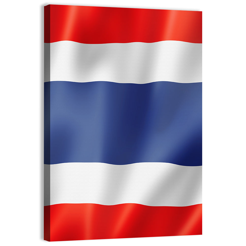 Thai Flag with Waving Stripes Wall Art