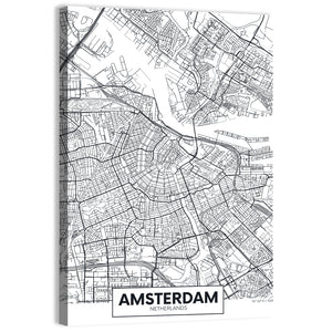 Amsterdam City Map Wall Art